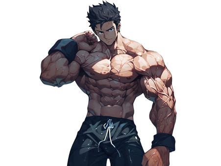 male muscular anime character